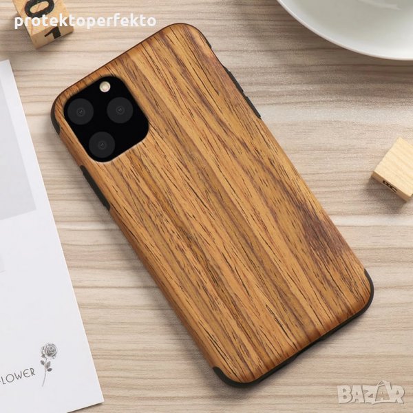WOOD дървен кейс и каучук iPhone 11, 11 Pro, 11 Pro Max, снимка 1