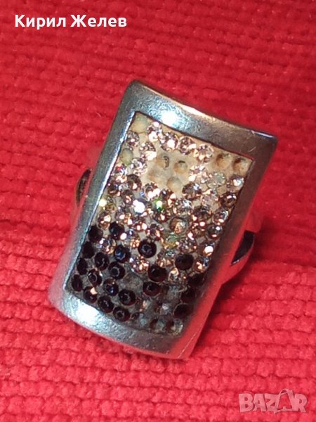 СТАР СРЕБЪРЕН ДАМСКИ ПРЪСТЕН 925 СРЕБРО с МНОГО КАМЪЧЕТА НЯКОИ ЛИПСВАТ 6684, снимка 1