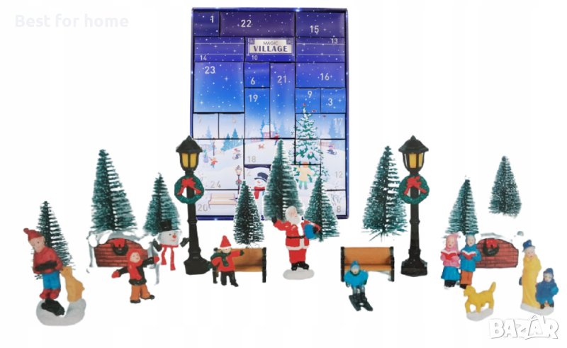 Коледен адвент календар - коледно село 24 части   , снимка 1