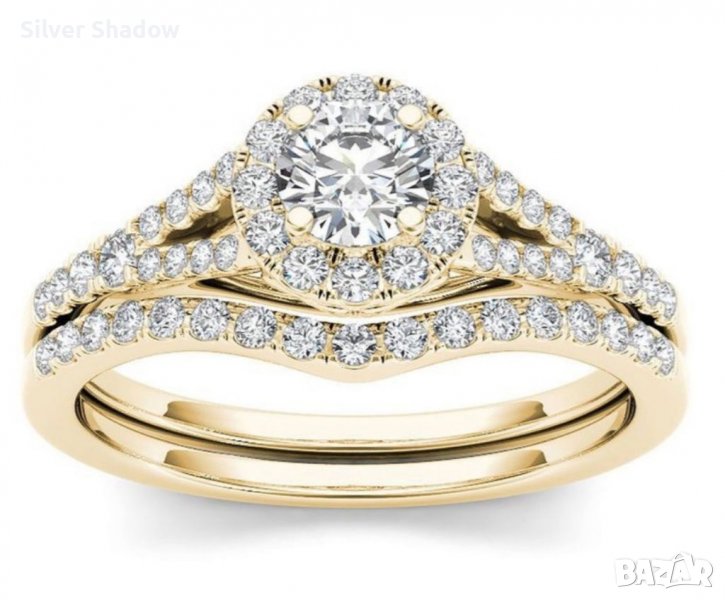 Позлатен дамски пръстен  / 15, снимка 1