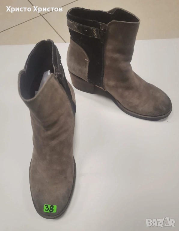 Дамски велурени боти KHRIO Размер 37, снимка 1
