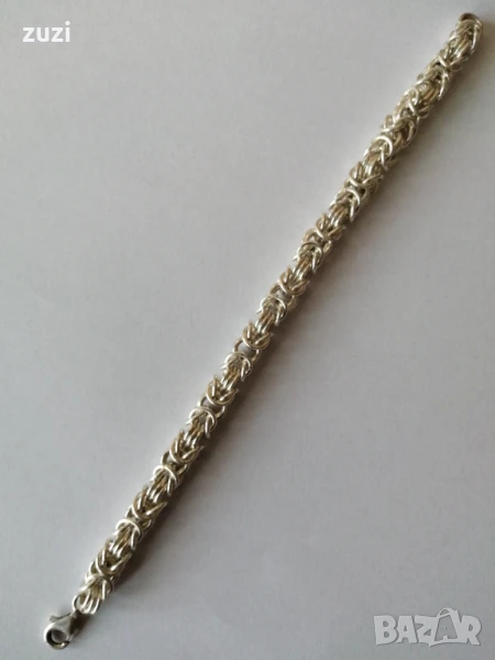 Сребърна гривна кралска плетка-999 сребро , снимка 1