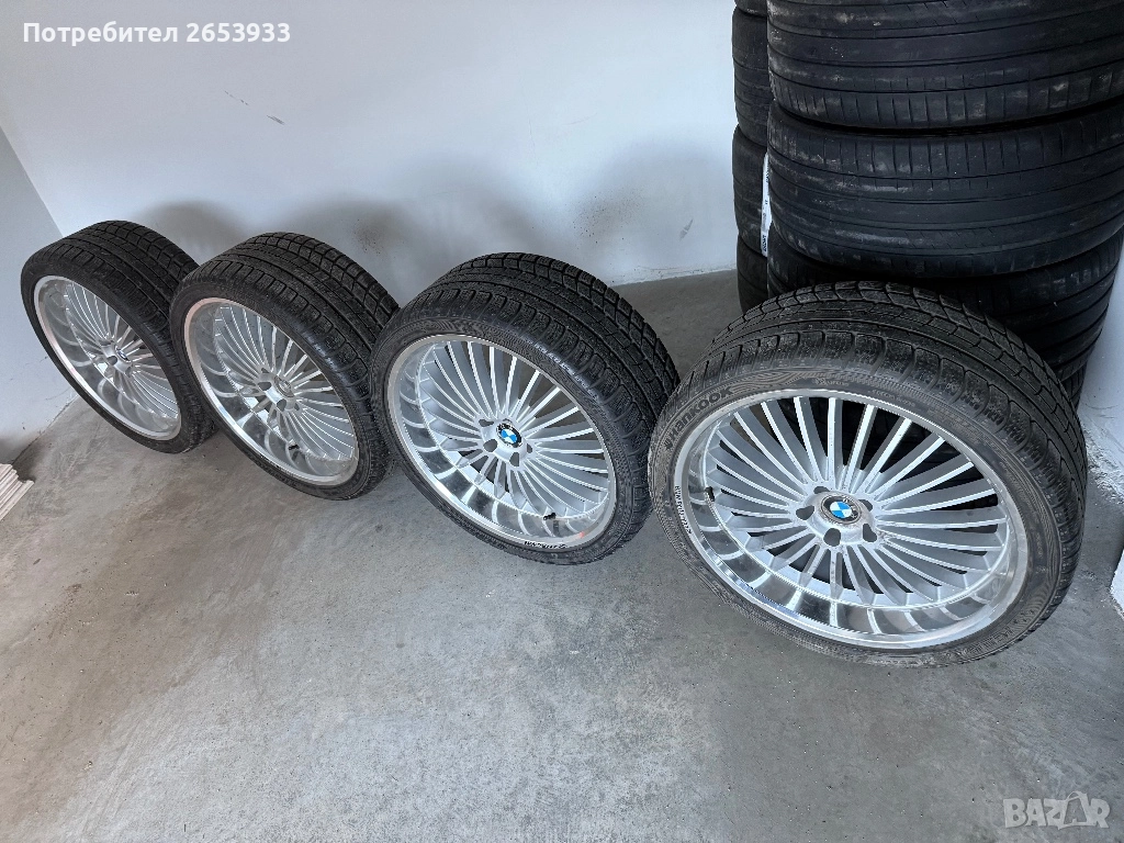 Страхотни оригинални джанти 22” със зимни гуми 295/30/22 за BMW X6 X5 5x120 74.1mm, снимка 1