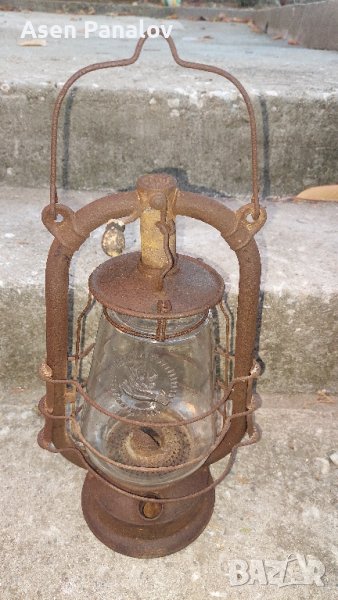 Старинна немска газена лампа/фенер-323, снимка 1
