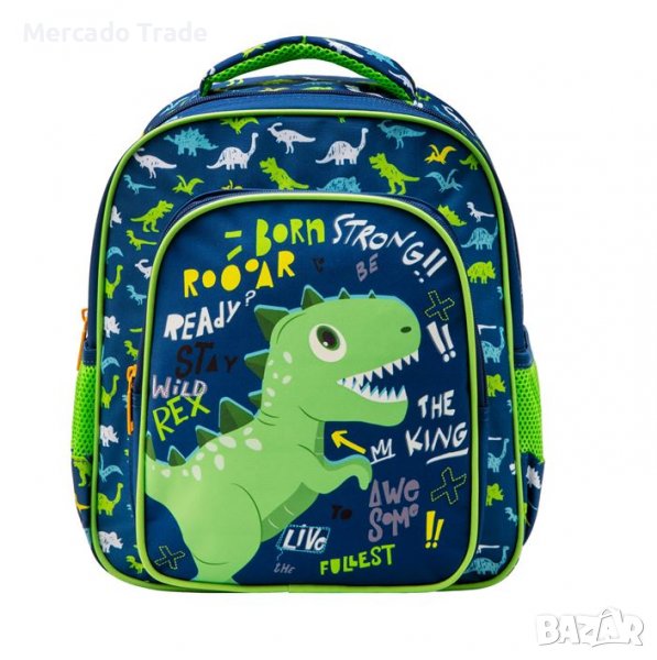 Детска раница Mercado Trade, За детска градина, Динозавър, Син, снимка 1