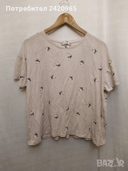 Pull&Bear тениска с щампа на котки, снимка 1