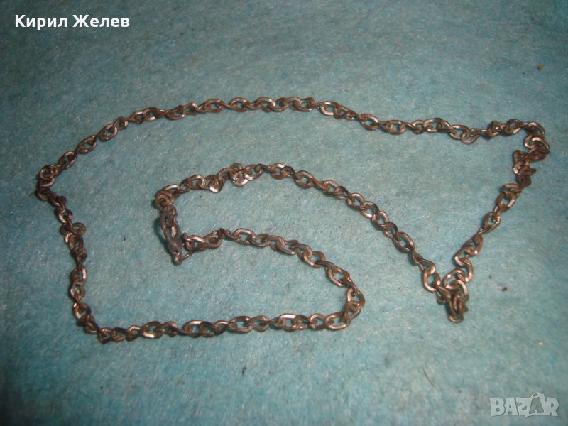 СТАРО СТОМАНЕНО СРЕБРИСТО СИНДЖИРЧЕ ВЕРИЖКА КОЛИЕ ЛАНЕЦ 18096, снимка 1