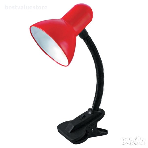 Лампа Настолна Червена Е27 Щипка, снимка 1