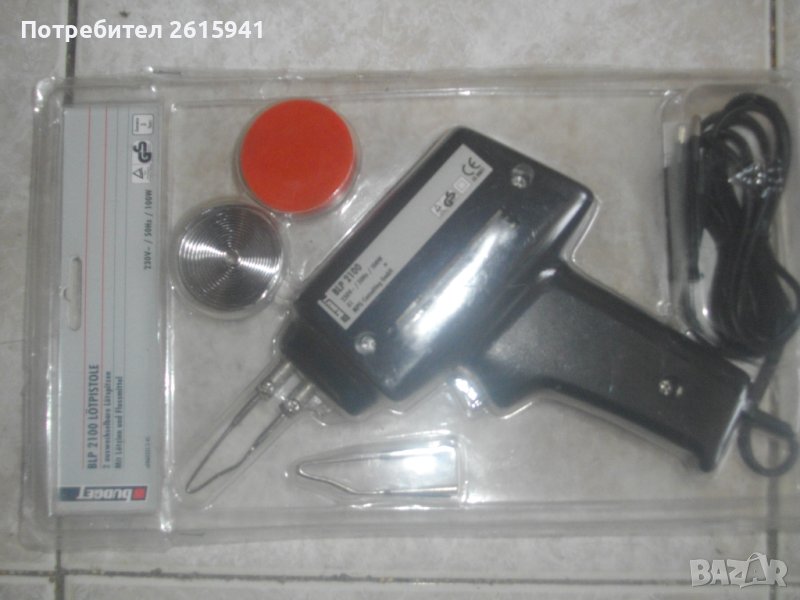 Нов Немски Индукционен Трансформаторен Ел. Поялник-100W-Пълен Комплект-3 Човки/Тенол/Колофон-BUDGET, снимка 1