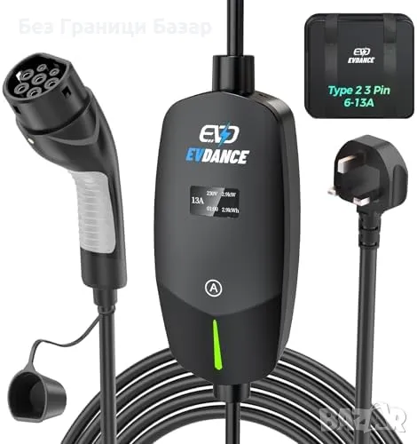 Ново Зарядно за електромобили Type 2 | 6-13A | Дълъг кабел | Безопасно, снимка 1