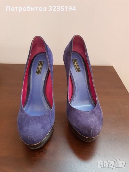 Сини велурени обувки, снимка 1