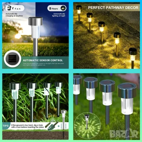 Соларни 6 броя LED Лампи, външни 