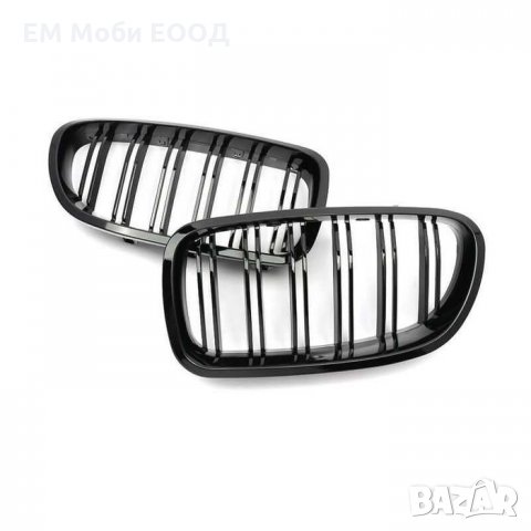 Решетки Бъбреци за БМВ BMW 5 серия F10 F11 2010+ Черен Гланц Двойни, снимка 6 - Аксесоари и консумативи - 32874881