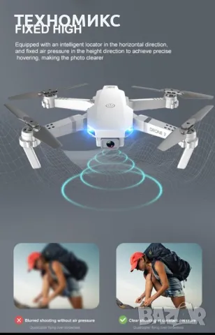 Иновативен мини дрон с висока резолюция от 4К HD - DRON E59 (4K+BAG） FS-6060 , видео, снимка 12 - Дронове и аксесоари - 49230811