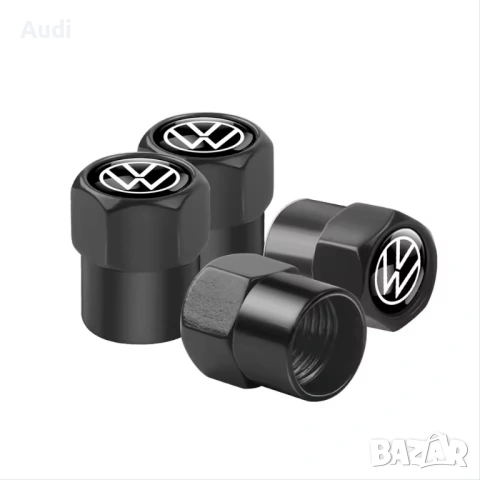 Капачки вентили VW Volkswagen Golf Passat сиви черни, снимка 2 - Аксесоари и консумативи - 53091000