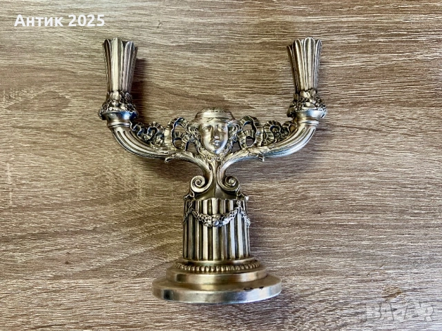 Арт нуво свещник WMF с два държача, модел №223, Сецесион, посребрен, ок. 1906 г., снимка 2 - Антикварни и старинни предмети - 53043077