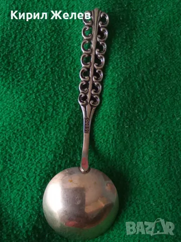 СТАРА НЕМСКА АЖУРНА КОЛЕКЦИОНЕРСКА ДЕСЕРТНА СРЕБЪРНА ЛЪЖИЧКА СРЕБРО 800 ПРОБА 43006, снимка 16 - Колекции - 44372832