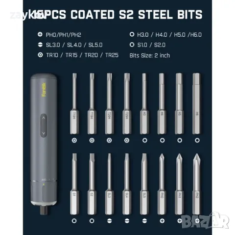 Акумулаторен електрически винтоверт Fanttik S1 Pro, снимка 5 - Винтоверти - 49788811