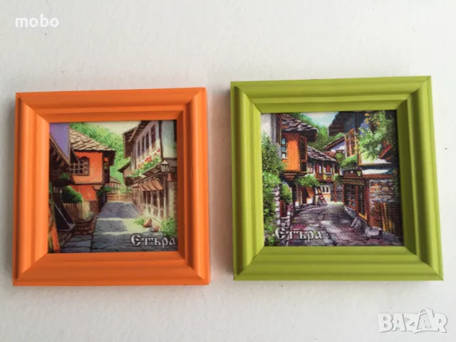 Два броя малки картина -магнити. Изображение „Етъра“ , пастели, снимка 1