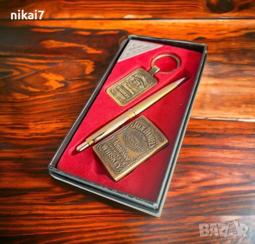 Мжки подаръчен комплект Jack Daniel's 3в1 метални/релефни, снимка 4 - Подаръци за мъже - 42943941