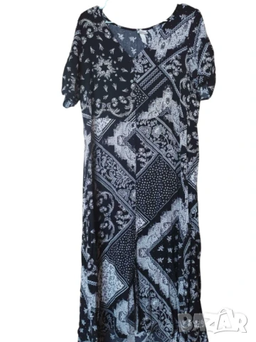 Дамскa рокля с флоралнa щампa H&M, 100% вискоза, Черна, 40