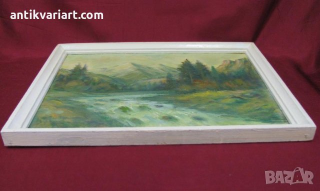 50-те Антикварна Картина масло Н.Илиев, снимка 5 - Картини - 26213253