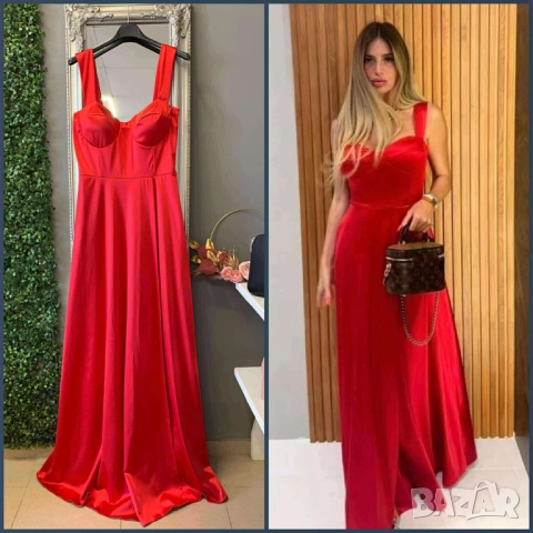 💎Дълги сатенени рокли с цепка   
