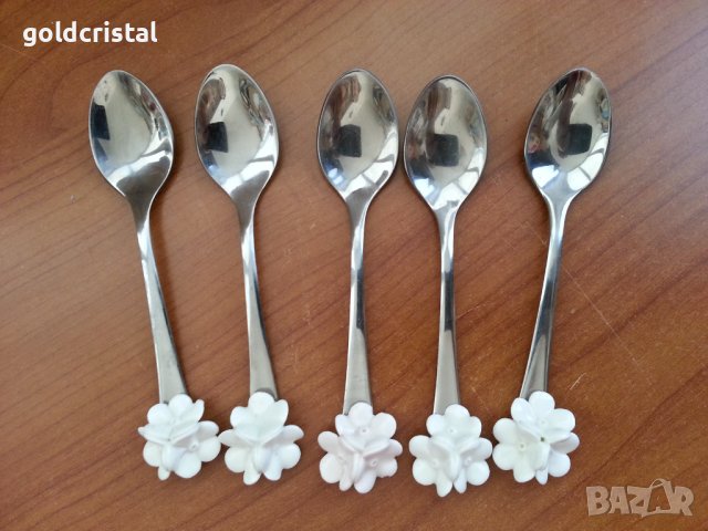  лъжички за кафе с порцелан , снимка 4 - Антикварни и старинни предмети - 40144888