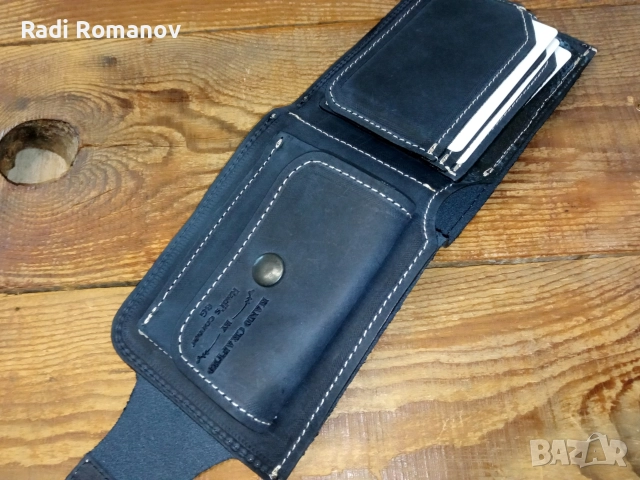 Ръчно изработен мъжки кожен портфейл , снимка 6 - Портфейли, портмонета - 52680937