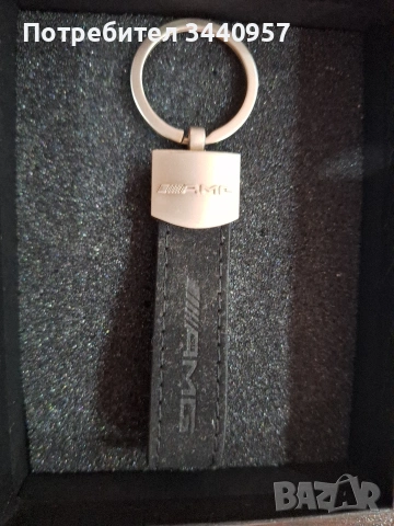 Ключодържател стил AMG – алкантара (велур) + кожа + метал