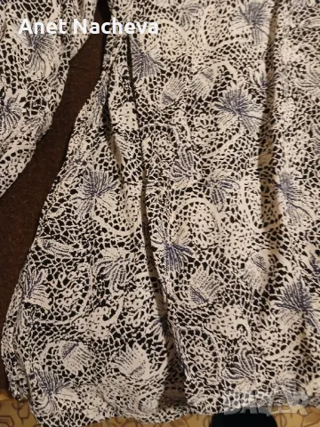 Риза дамска бежово черни фигури , с яка, снимка 3 - Ризи - 48513311