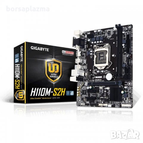 ДЪННА ПЛАТКА GIGABYTE H110M-S2H, SOCKET 1151, MICRO ATX, DDR4, REV 1.0, снимка 1 - Дънни платки - 27953433