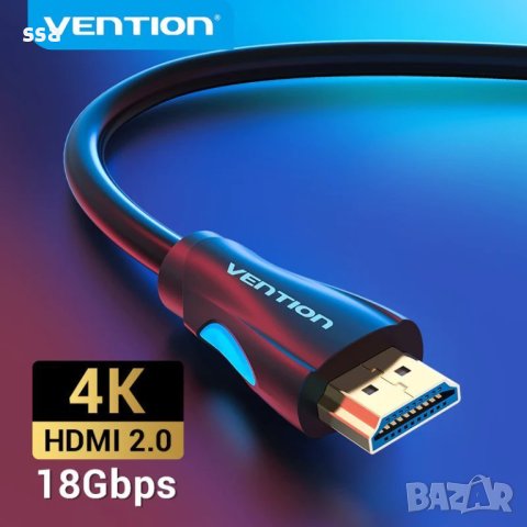 Vention кабел Cable HDMI 2.0 15.0m - 4K/60Hz Black - VAA-M02-B1500, снимка 6 - Кабели и адаптери - 43454796