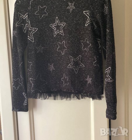 Детска Блуза за момиче в черно и сребристо, снимка 2 - Детски Блузи и туники - 33418047