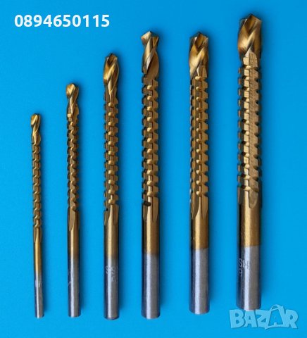 Комплект 6бр свредла бургии 3/4/5/6/6.5/8мм за пробиване и рязане на дърво плоскости PVC алуминий, снимка 3 - Други инструменти - 37283239