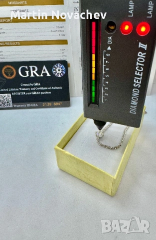 Сребърна гривна с мойсанит (Диамант) 1 карат, снимка 11 - Гривни - 53503196