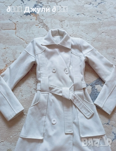 Стилно бяло палто от кашмир, снимка 10 - Палта, манта - 52940854