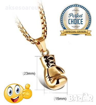 Колие боксова ръкавица верига от неръждаема стомана боксьорска ръкавица за мъже мъжки хип-хоп спортн, снимка 14 - Колиета, медальони, синджири - 38291213