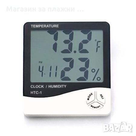 Цифров термометър, часовник и влагомер HTC-1, снимка 7 - Други стоки за дома - 28443755