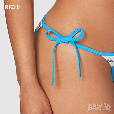 CALVIN KLEIN – Банки ДОЛНИЩЕ ново синьо и бяло с връзки, снимка 3 - Бански костюми - 37482613