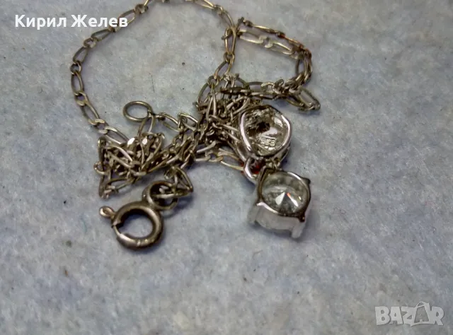 ФИНО СРЕБЪРНО ЛАНЧЕ СРЕБРО 925 с ПОСРЕБРЕНА АРТ ВИСУЛКА от БЛАГОРОДНА СТОМАНА с ИСКРЯЩ ЦИРКОН 20559, снимка 7 - Колиета, медальони, синджири - 49757308