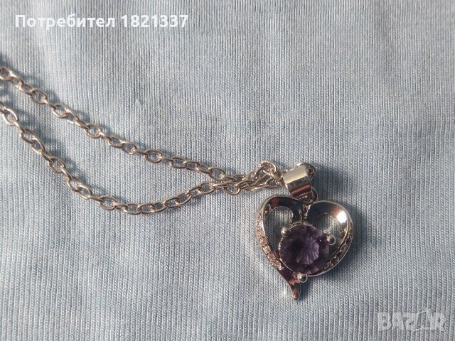 Колие с кристал аметист , снимка 2 - Колиета, медальони, синджири - 39298126