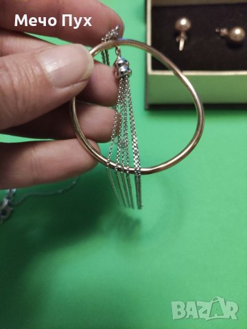 Сребърно колие комплект с обеци (78), снимка 6 - Бижутерийни комплекти - 39033395