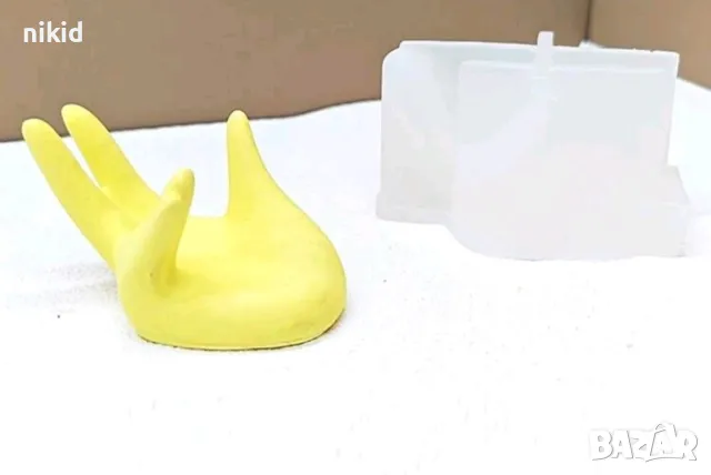 3d Ръка пръсти поза стойка основа поставка силиконов молд форма фондан шоколад гипс смола декор укра, снимка 4 - Форми - 49294930