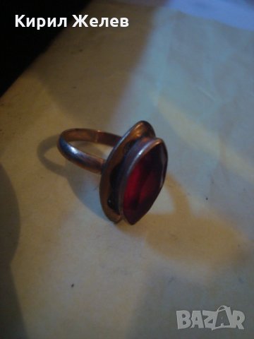 СТАР МЕДЕН ПОЗЛАТЕН ПРЪСТЕН с ЮВЕЛИРНО ФАСЕТИРАН ГРАНАТ АРТ ДЕКО УНИКАТ МАЙСТОРСКИ 21657, снимка 15 - Антикварни и старинни предмети - 32552903