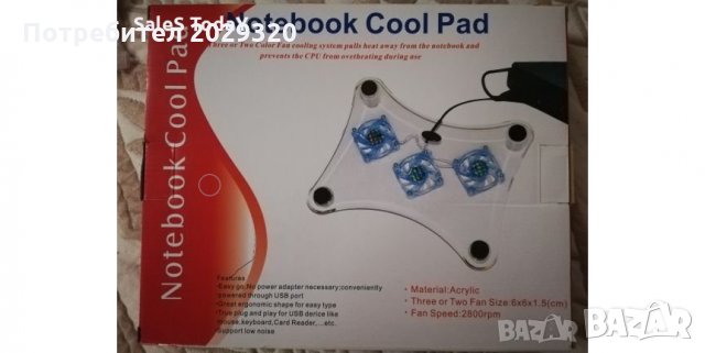 Охладителна подложка за лаптоп , снимка 1 - Лаптоп аксесоари - 27697082