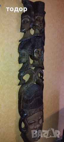 триИзмерна Дърворезба Абанос Африкански Глави , снимка 3 - Статуетки - 38847017