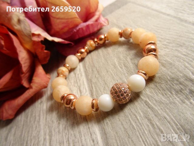 Дамска гривна от естествени камъни, снимка 3 - Гривни - 39566930