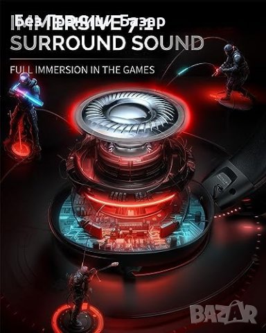 Нови Безжични Гейминг Слушалки, 2.4 GHz, 7.1 Съраунд Звук, снимка 4 - Друга електроника - 43196140