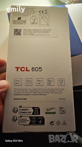 Нов Телефон Tcl 605 12gb 128gb blue, снимка 2 - Други - 52691616